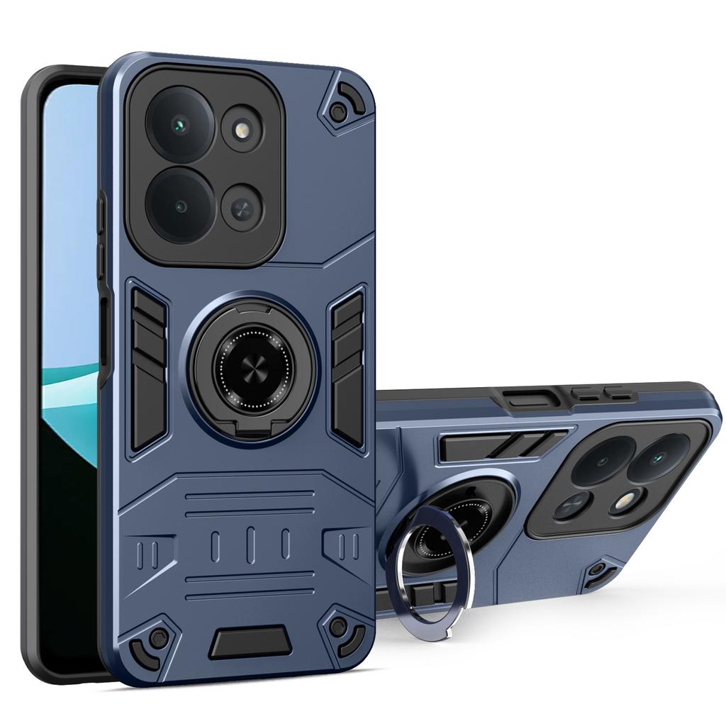 For Xiaomi Redmi 15C 4G (Global) (171mm)/Poco C85 4G (171mm) Case with Ring Holder Kickstand PC + TPU Anti-Fall Phone Cover