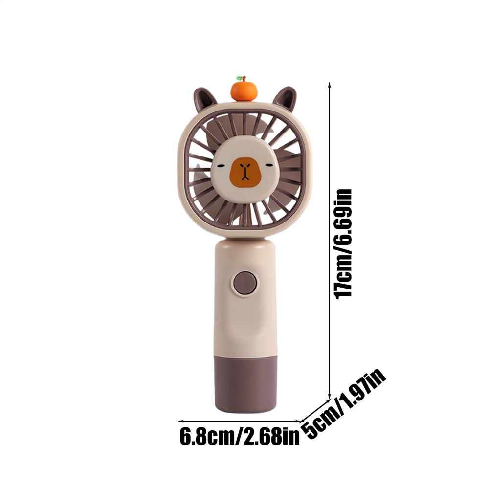 

Mini Fan Handheld Capybara 5-Level USB Charging Personal Fan Rechargeable Handheld Cooling Tool For Travel Camping Beach Summer коричневый