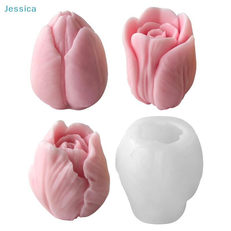 Flowers Tulip Silicone Mold Handmade Scented Candle Plaster Resin Molds Homemade Cookies Chocolate Candy Baking Tool