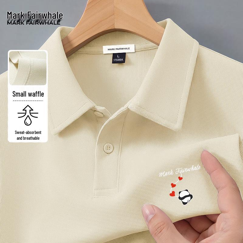Mark Fairwhale Men s Heavyweight Waffle Short-Sleeved Polo Shirt M