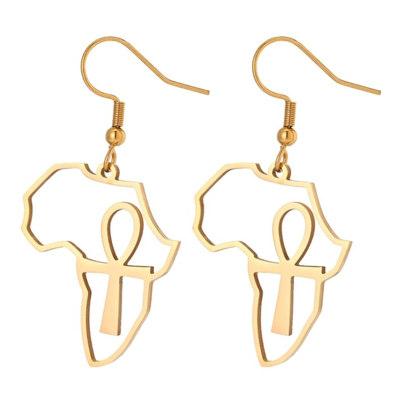 Большие Серьги в виде Карты Африки Преувеличенные Свадебные Висячие Серьги Украшения Традиционные Этнические Гипербола Этнические Украшения S