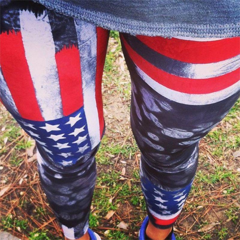 Buy Yoga Pants American Flag Graffiti 