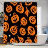 Halloween Orange Pumpkin Print Shower Curtain Waterproof Fabric Decorative Home Bath Accessories for Kitchen Bathroom 3D Printed