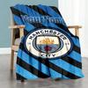 Manchester City Customize Text Blanket Cozy Customizable Blanket Ultra-Soft Great for Office Chair Living Room Home Decor Bedding