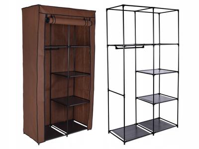 Textile Cabinet With 6 Shelves Mira - Dark Brown