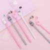4pcs Cartoon Cute Pet Neutral Pen Scissors Hamster Cat Pig Rabbit Animal Pen School Student Stationery Writing Grip Biros