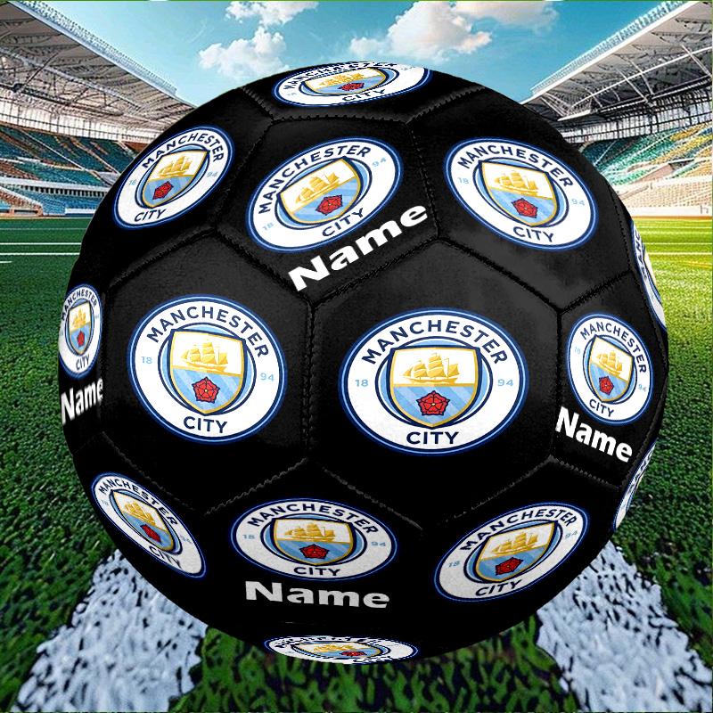 Custom Name Personalized Manchester City FC-A Print Size 5 Soccer Ball Training & Match Football, for Team, Kicking, Gift for Football Enthusiasts