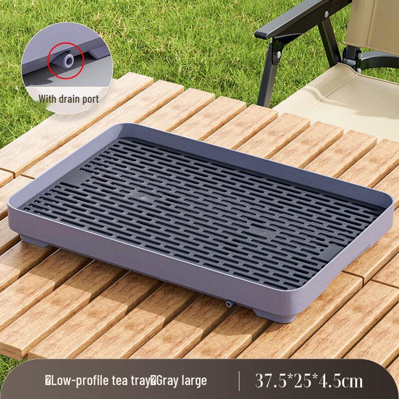 Portable Double-Layer Oval Drainage Tea Tray