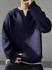Men's Trendy Hong Kong Style Patchwork Sweater - Winter Round Neck Old Money Knitwear Casual Base Layer