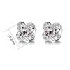 Zoomers Earrings Four Leaf Clover Gorgeous Zirconia Clear White Silver 925 Ladies Flower Motif Plant Plant Cute Fashionable Fashion South Korea Formal