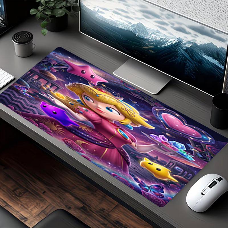 Princess Peach Toadstool Print Mouse Pad, for Keyboard Pad Laptop PC Mat for Office Home Use, Desk Decor, Perfect Birthday Gift for Gamers