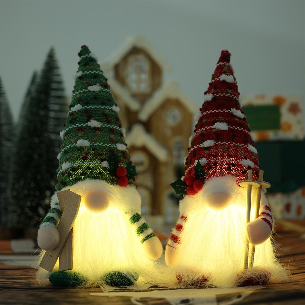 Kreativer Weihnachtsmann-Anhänger mit Licht Gesichtlose Puppe Weihnachtsgeschenke Weihnachtsbaum-Anhänger Weihnachten