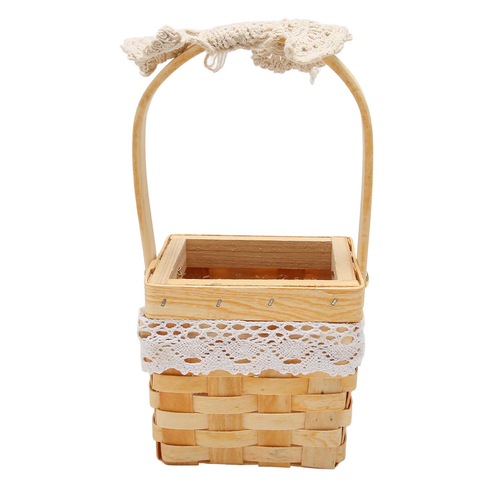 Плетеные корзины ручной работы с цветами и ручкой пластиковый слой DIY-украшение бантом свадебные ротанговая корзина для офиса фруктовой лавки 990₽