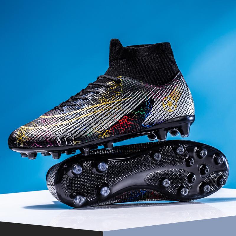 Football shoes, men's high-top AG long nails TF broken nails, sports competition training shoes, artificial grass, football shoes, men's socks