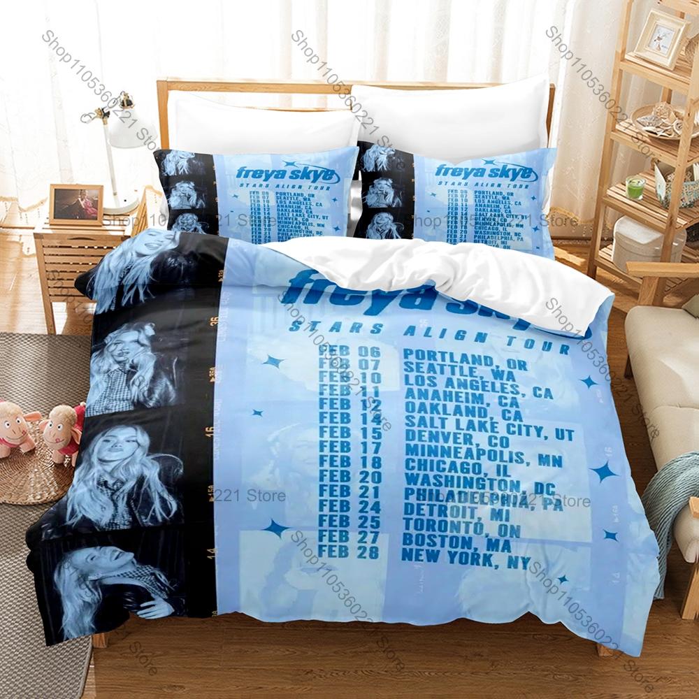 Freya Norse Goddess Pleiades Seven Sisters Cosmic Galaxy Golden Raven HD Print Bedding Set Duvet Cover 2 Pillowcases Witchy Room