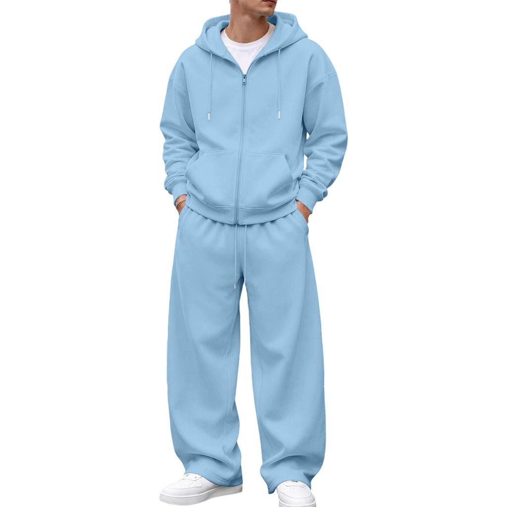 Ensemble Sweat à capuche zippé avec capuche pour homme et Pantalon de jogging - Survêtement décontracté pour la maison
