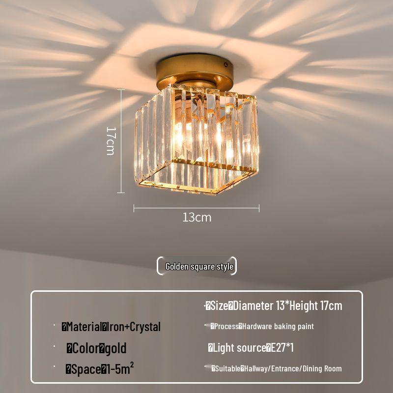 

Современный хрустальный встраиваемый потолочный светильник для прихожей, фойе и входа Gold Square
