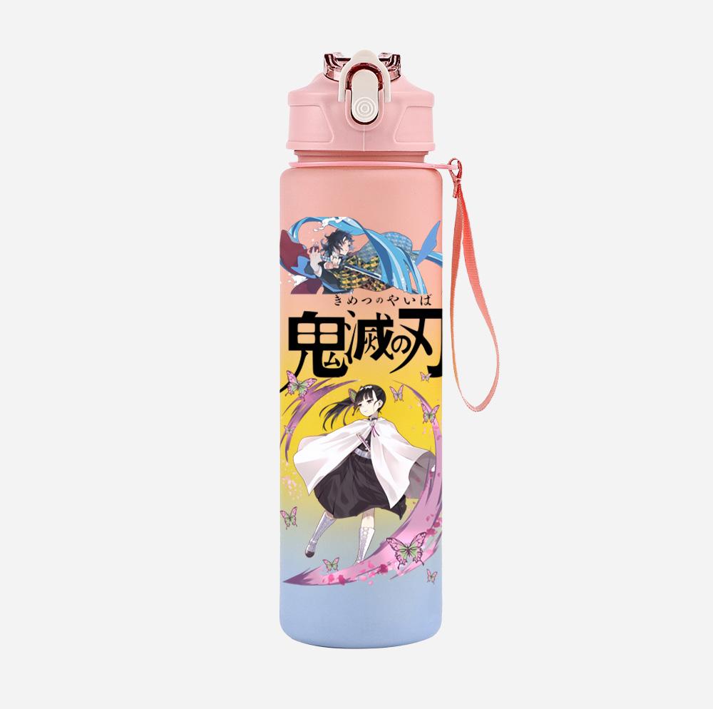 Anime Cartoon Demon Slayer Printed 750Ml Water Bottle Large Capacity Drinking Cup Portable Children Outdoor Sports Water Cup