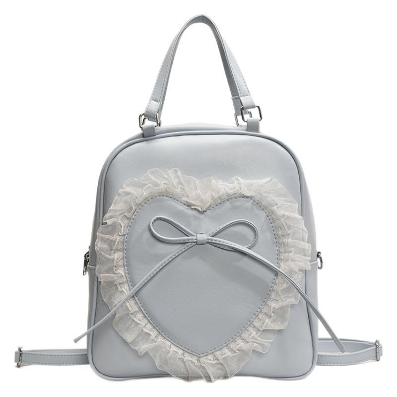 Large Capacity Handbag Women's New Fashion Lace Love Bow Backpack