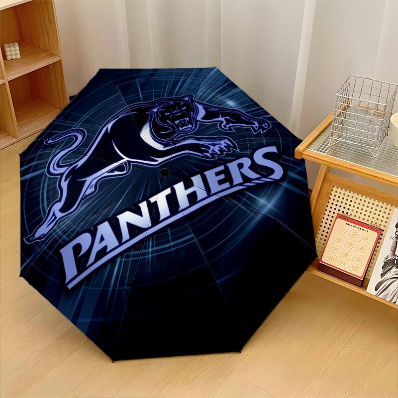 Penrith Panthers Print Auto 8?Ribs Folding Umbrella Wind Resistant Lightweight Automatic Umbrella For Daily Travel