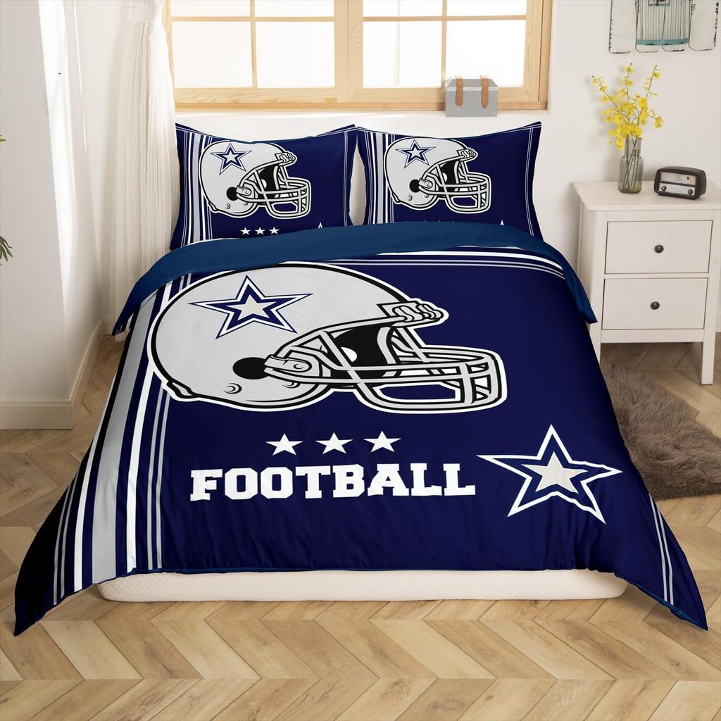 Rugby American Football Sports Quilt Cover Bedding 3D Printing Three-Piece Home Textile