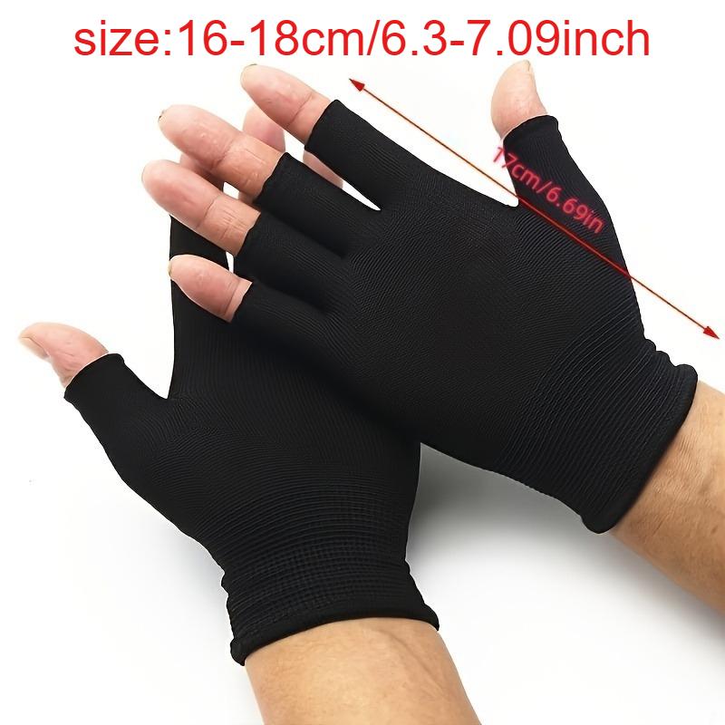 10pcs/5 pair Outdoor Sports Breathable Elastic Fingerless Gloves, Black & Gray, Ideal for All Seasons, Unisex Fingerless Gloves