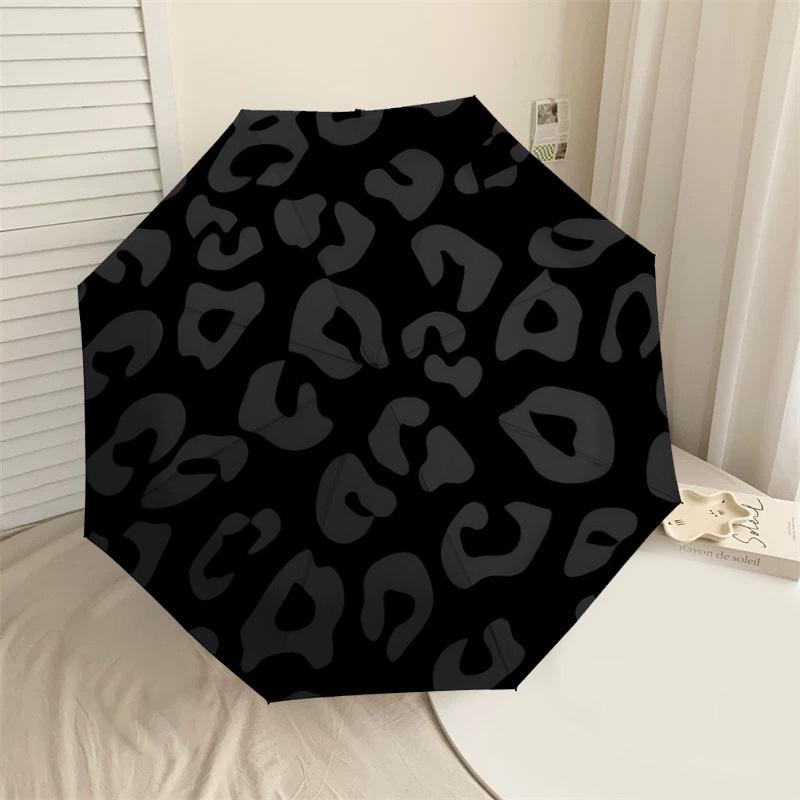 

1PC Leopard print Umbrella-8-Rib Reinforced, Automatic Open, Lightweight & Durable, Cute Fashion Accessory for Outdoor, Beach, or Casual Use, Beach Um