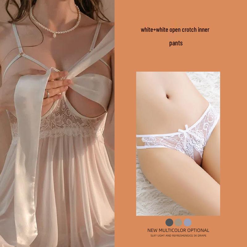 Summer Sheer Nightgown: Sexy Bowknot Pajamas for Women