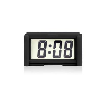 Car Clock Small Digital Clock Square LED Display Easy Read Operated Stick-on Clock Bicycle Bike Dashboard (Black)