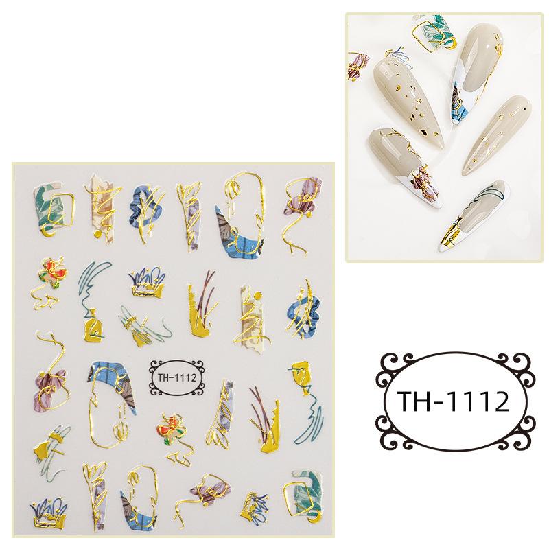 Hot Stamping Nail Stickers, Waterproof, Laser Design, DIY Nail Stickers, Nail Decoration, Nail Stickers, Party Decoration