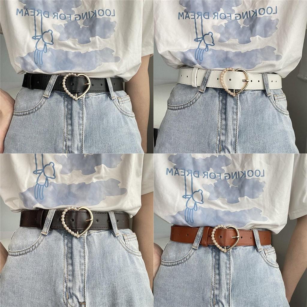Fashionable Pu Women's Belt Featuring Elegant Heart Design For Versatile Styling