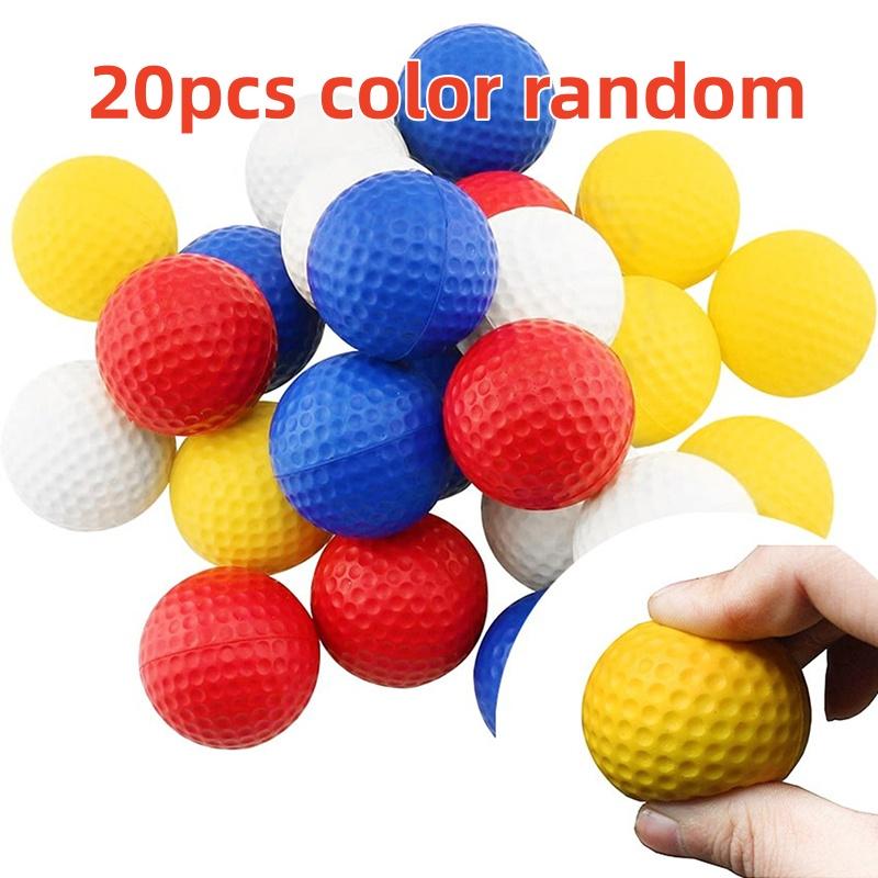 

20/50Pcs Pu Plastic Golf Practice Balls Real Feel Flight Training Balls Indoor Outdoor Backyard Universal Random Color Hardness
