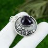 Geschenk für Sie 925 Sterlingsilber Natürlicher Stern-Amethyst Edelstein Schmuck Anhänger
