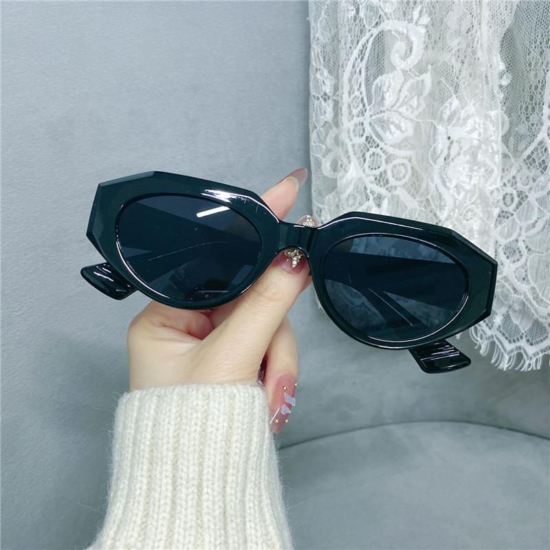 Popular Fashion Polygon Cat Eye Women Sunglasses Retro Colorful Oval Eyewear Shades UV400 Men Trending Sun Glasses