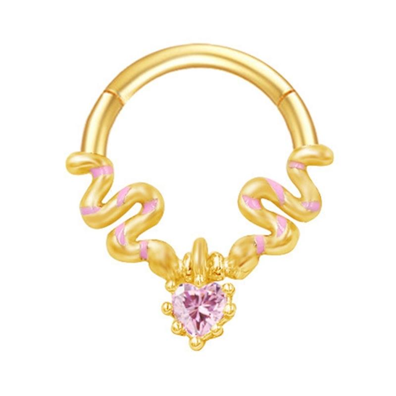 Crystal Nose Piercing Silver Color Septum Ring Stainless Steel Accessory for Ear Helix Cartilage Body Accessories