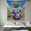 Hedgehog Sonic Wind Wall Hanging Printed Fabric Blanket Decorative Tapestries for Bedroom Living Room Home Decor