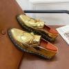 Men's Gold Tasseled Loafers Gold Dress Wingtip Shoes Stylish Leather Prom Blazers Dance Disco Party Shoes Large Size