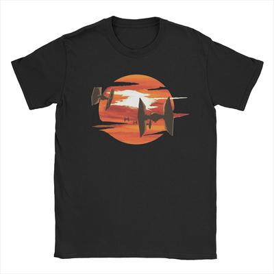 Heren T-shirt Rit van de Tie Fighters Tatooine Grappig Katoenen T-shirt Korte Mouw T-shirt Ronde Hals Kleding Zomer