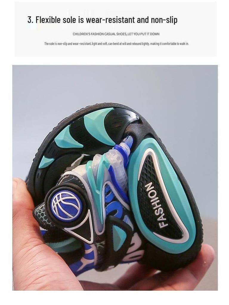 Boys' Winter Fleece-Lined Cotton Basketball Shoes – 2025 Edition