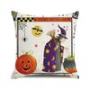 Halloween Decorative Cushion Cover Pumpkin Bat Wizard Ghost Pillowcase Suitable for Home Living Room Sofa Room Decoration