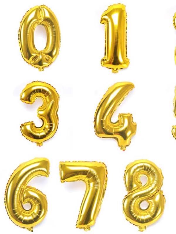 32-Inch Aluminum Foil Number Balloons Gold Silver Birthday Baby One Year Old Decorative Photography Balloons Celebration Supp...