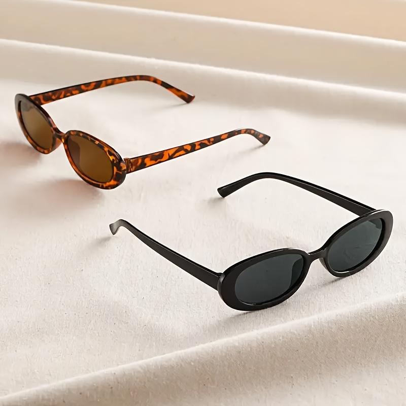 

2PCS Unisex Oval Frame Fashion Glasses Prescription Eyeglasses for Men And Women Suitable for Daily Wear And Driving