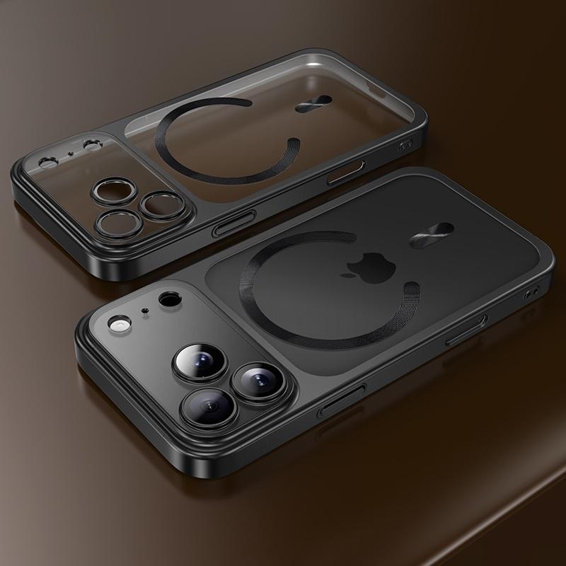 Coques 17ProMax Coque TPU Souple pour IPhone 17 16 15 14 13 Pro Max Magsafe Transparent Lentille Film Verre Trempé Protection Caméra Coque Recharge Sans Fil