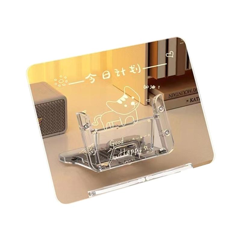 Transparent Book Stand 13 Adjustable Height Portable Cookbook Holder Students Reading Bookstand Laptop Tablet Bracket