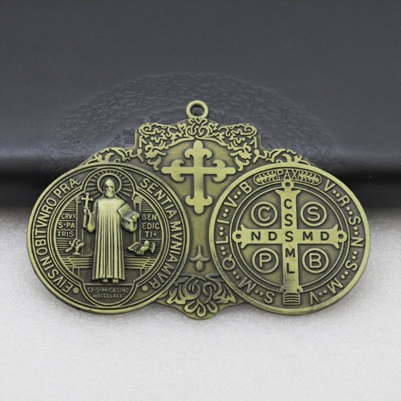 Vintage Christian Crosses Keychain Pendant Metal Antiqued Hanging Ornament Charm for Handbag Backpack Decoration