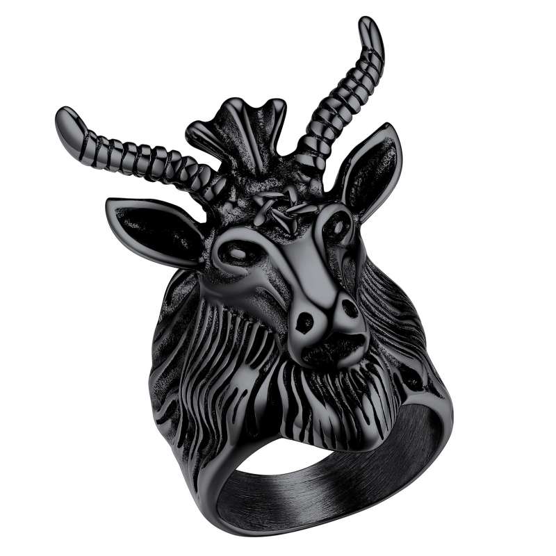 U7 Edelstahl Große Ringe für Mann Vogel Ziege Oktopus Hai Schlange Knochen Charm Größe 7-14 Rock Punk Tier Totenkopf Schmuck