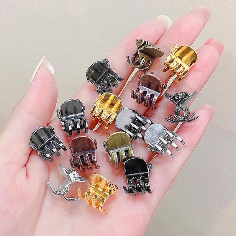 5Pcs Vintage Small Metal Hair Claws Sweet Mini Hair Clips Durable Styling Hair Accessories For Women Beauty Accessory Classic Clamp Jaw Claw Clip