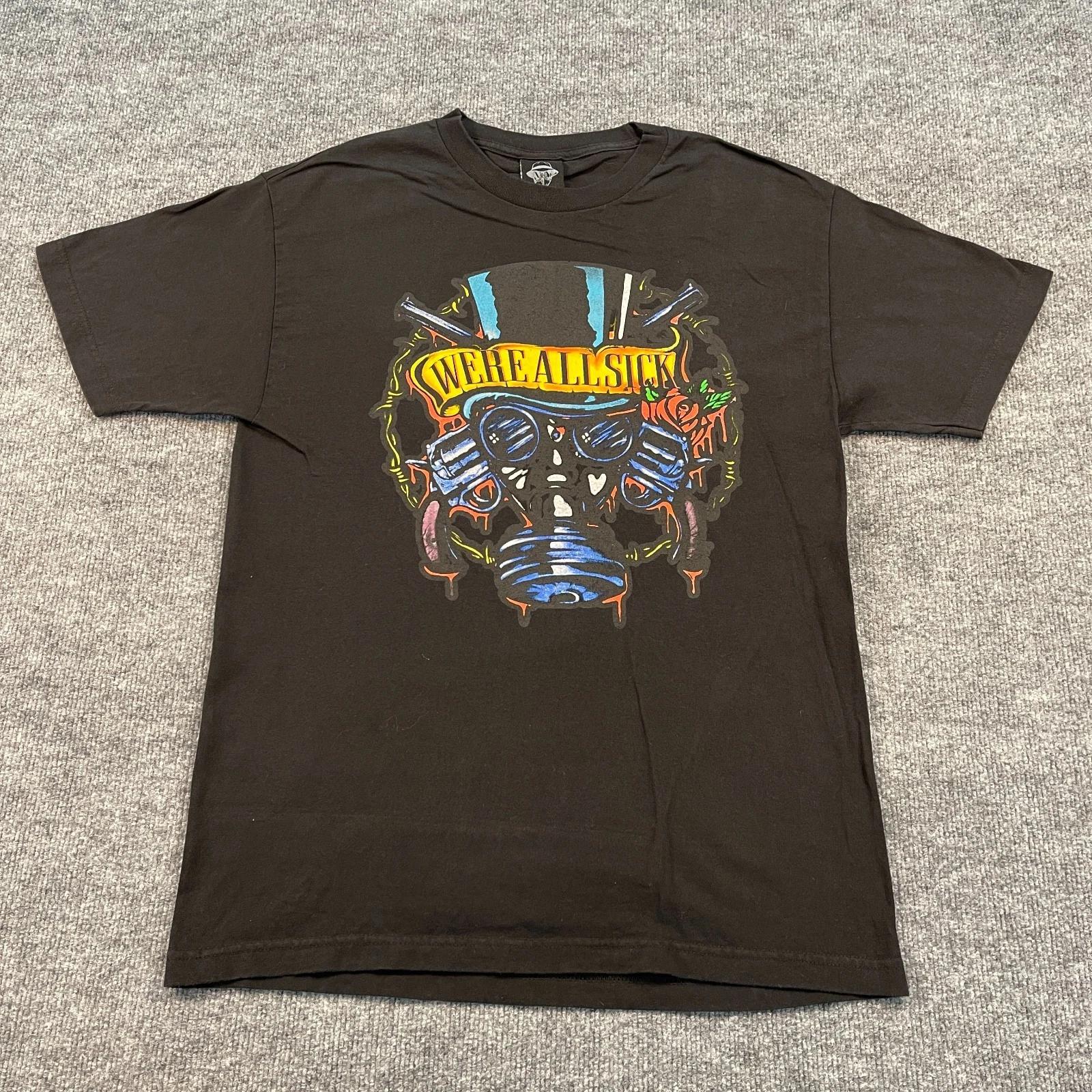 

Vintage 1997 Psycho-Realm Guns-N-Roses Shirt Large 21x30 Gas-Mask Gun M