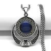 Witch Moon Sun Necklace for Women Men Stainless Steel Stone Occult Luna Crescent Wicca Chain Jewelry collares acero inoxidable