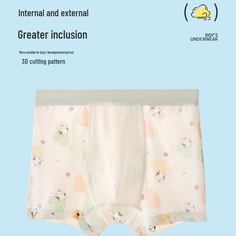Yuzhaolin Boys' Summer Ice Silk Mesh Boxer Briefs 4-Pack
